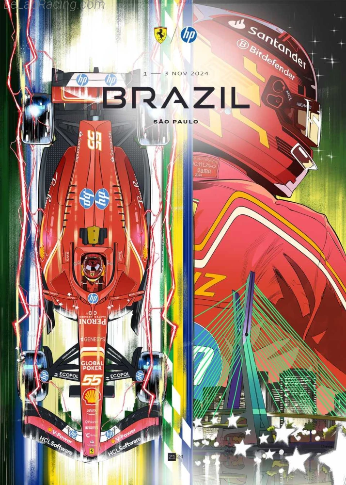 Poster équipe Grand Prix automobile de São Paulo 2024
