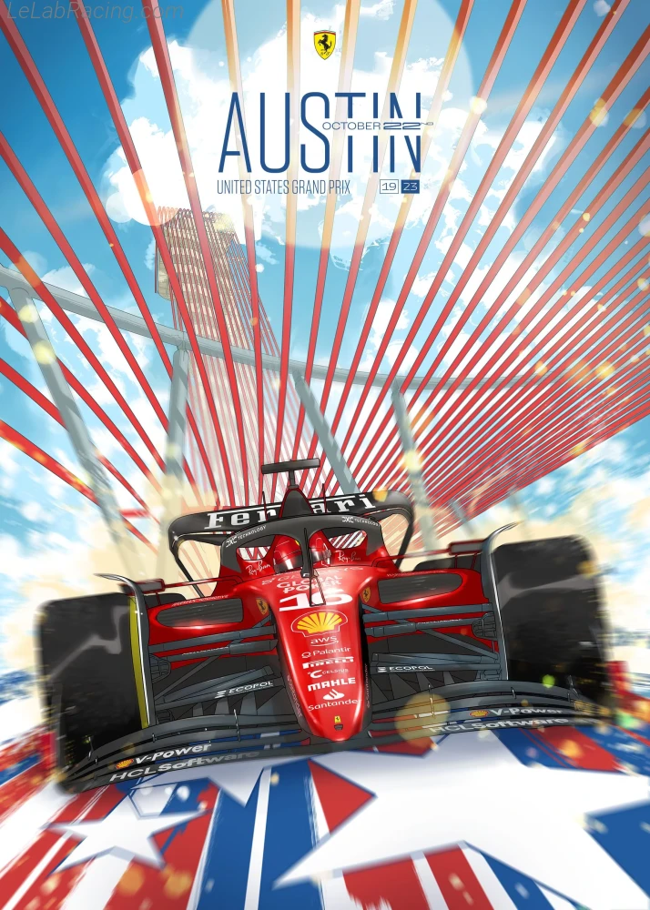 Poster équipe Grand Prix automobile des États-Unis 2023