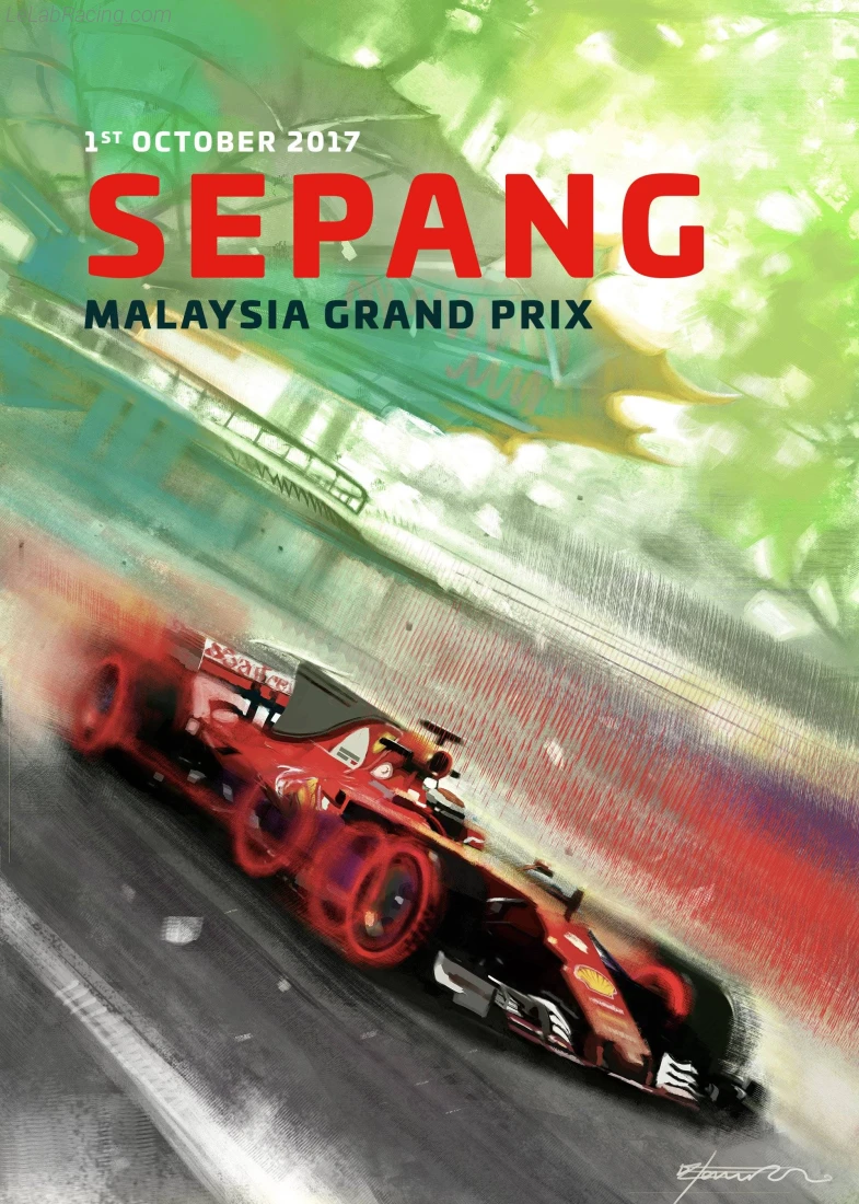 Poster équipe Grand Prix automobile de Malaisie 2017