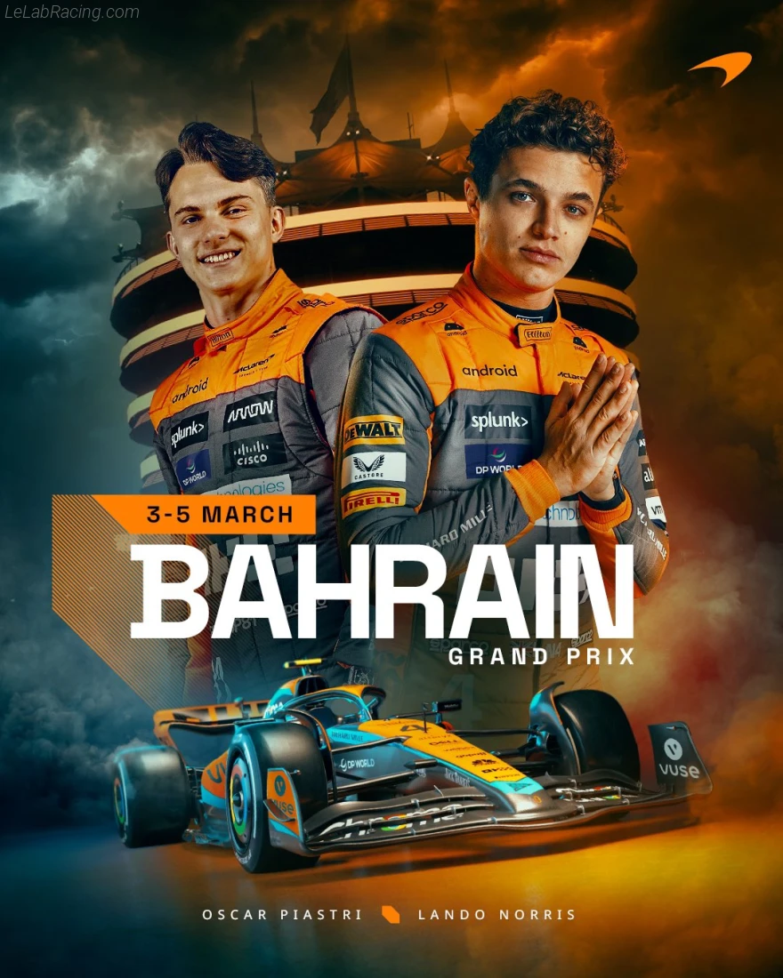 Poster équipe Grand Prix automobile de Bahreïn 2023