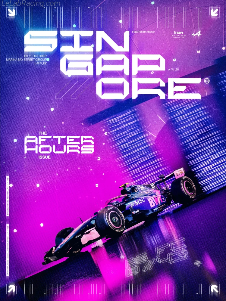 Poster équipe Grand Prix automobile de Singapour 2026