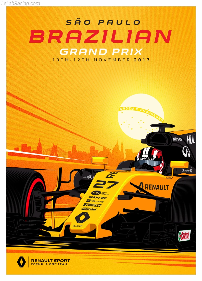 Poster équipe Grand Prix automobile du Brésil 2017