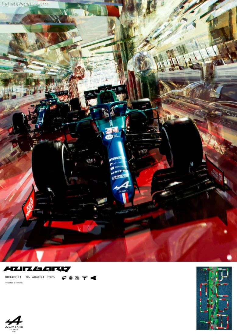 Poster équipe Grand Prix automobile de Hongrie 2021