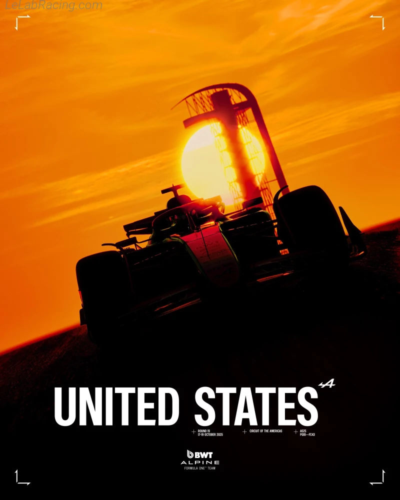 Poster équipe Grand Prix automobile des États-Unis 2025