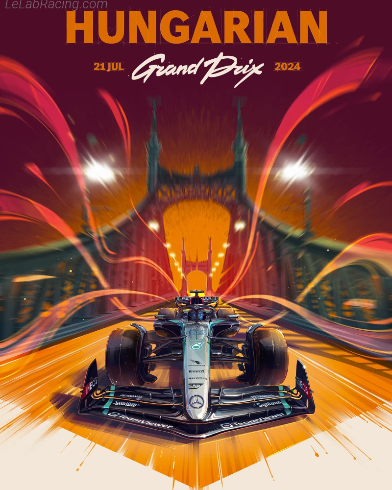 Poster équipe Grand Prix automobile de Hongrie 2024
