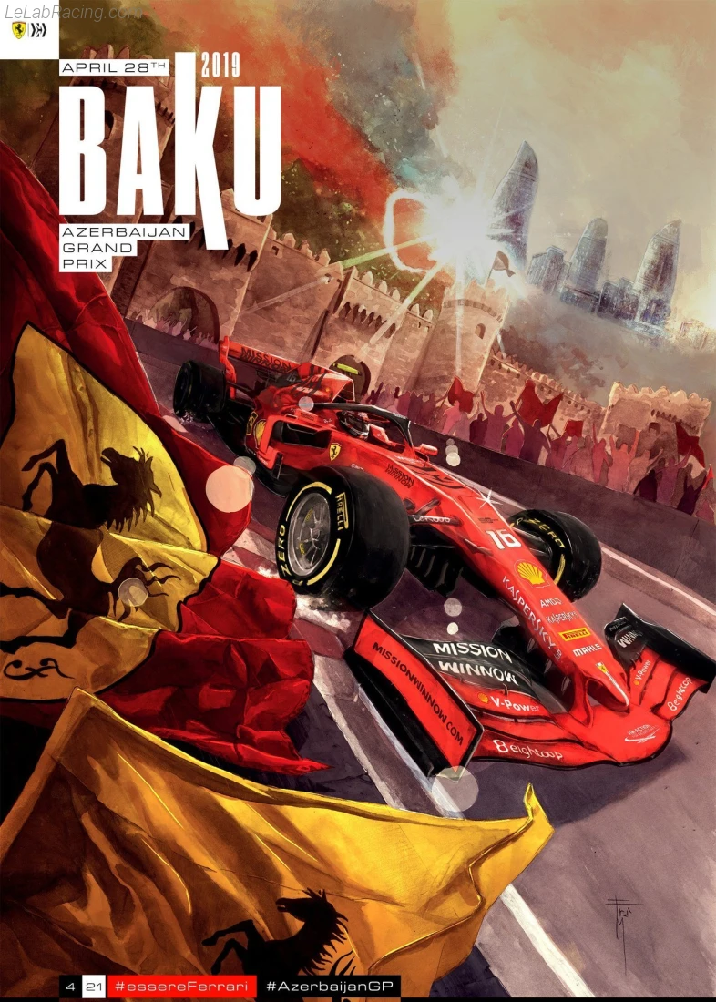 Poster équipe Grand Prix automobile d'Azerbaïdjan 2019