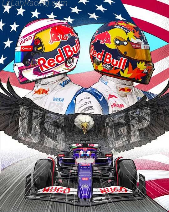Poster équipe Grand Prix automobile des États-Unis 2024