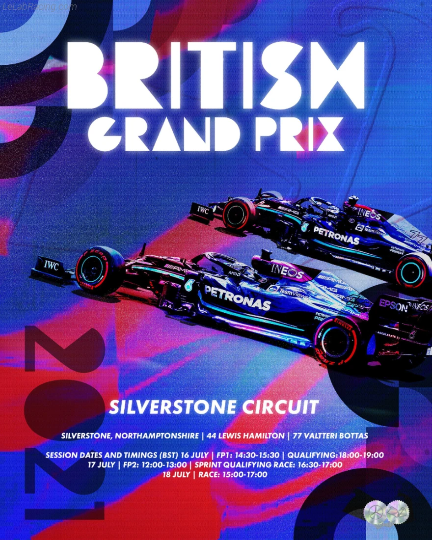 Poster équipe Grand Prix automobile de Grande-Bretagne 2021