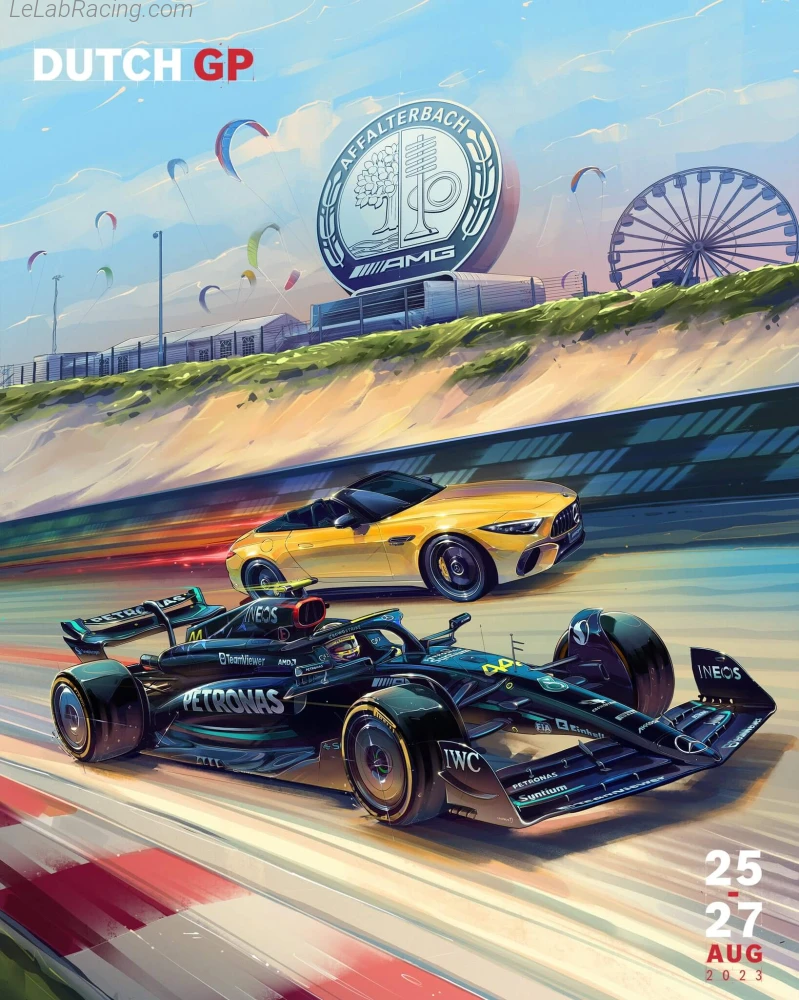 Poster équipe Grand Prix automobile des Pays-Bas 2023
