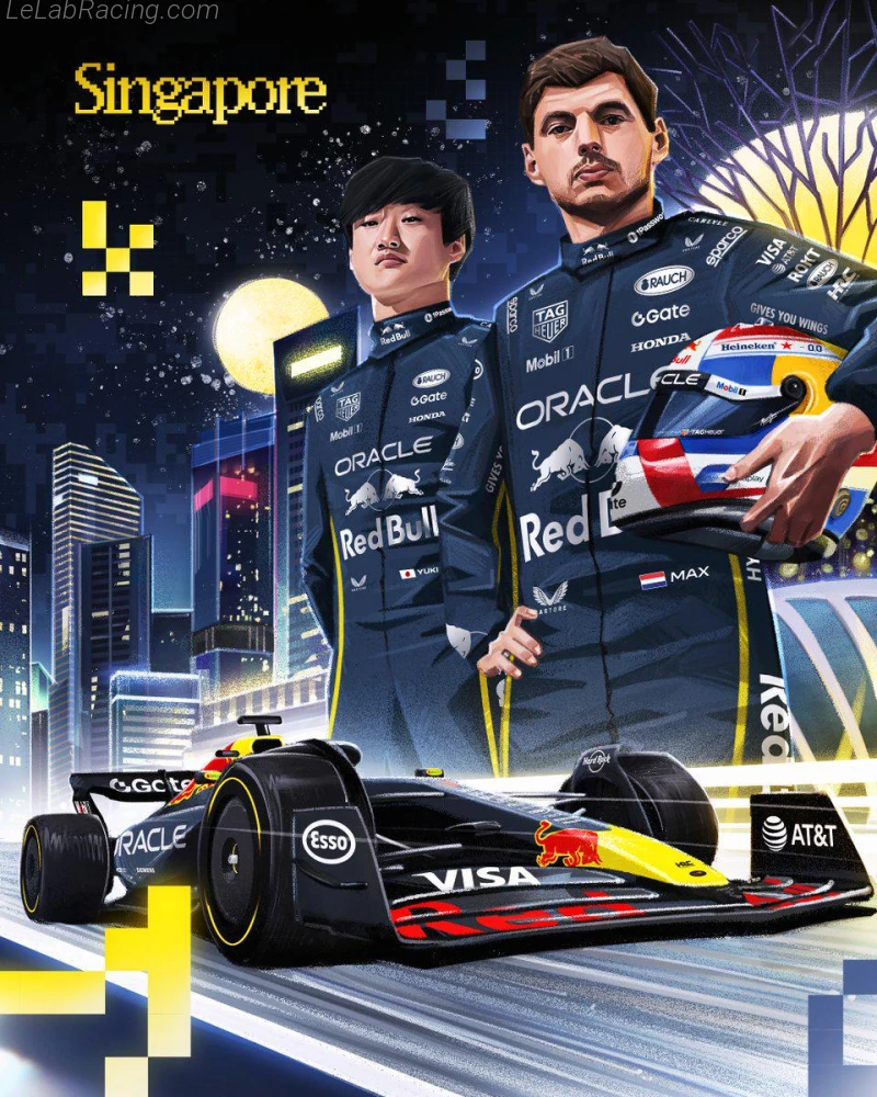 Poster équipe Grand Prix automobile de Singapour 2025