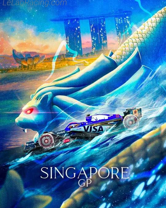 Poster équipe Grand Prix automobile de Singapour 2024