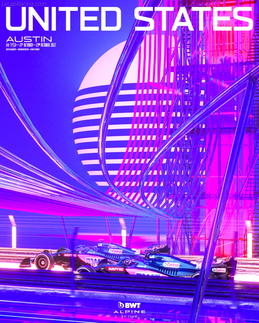 Poster équipe Grand Prix automobile des États-Unis 2022