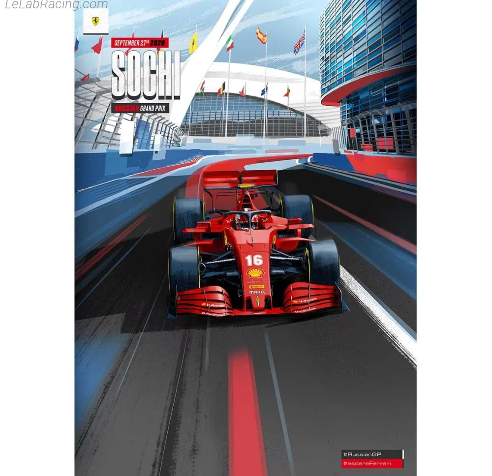 Poster équipe Grand Prix automobile de Russie 2020