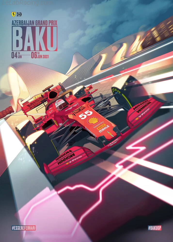 Poster équipe Grand Prix automobile d'Azerbaïdjan 2021