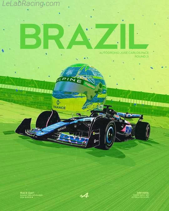 Poster équipe Grand Prix automobile de São Paulo 2024