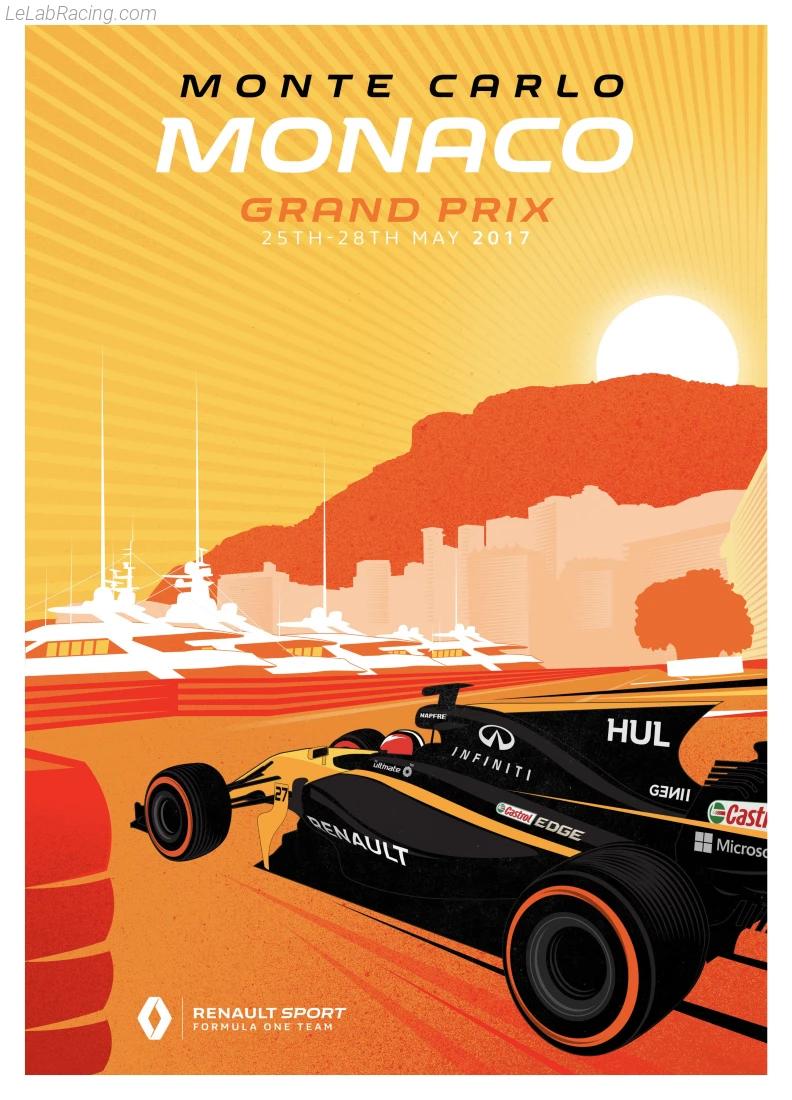Poster équipe Grand Prix automobile de Monaco 2017