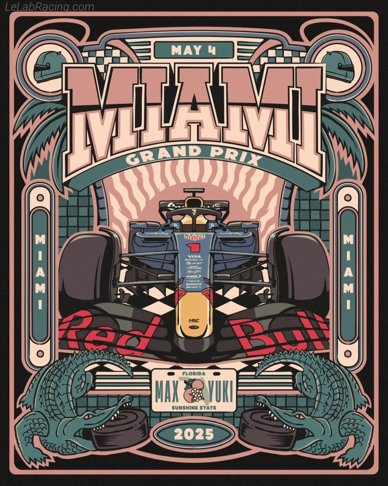 Poster équipe Grand Prix automobile de Miami 2025