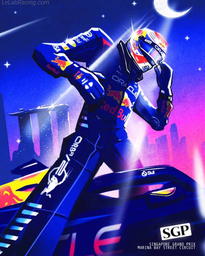 Poster équipe Grand Prix automobile de Singapour 2024