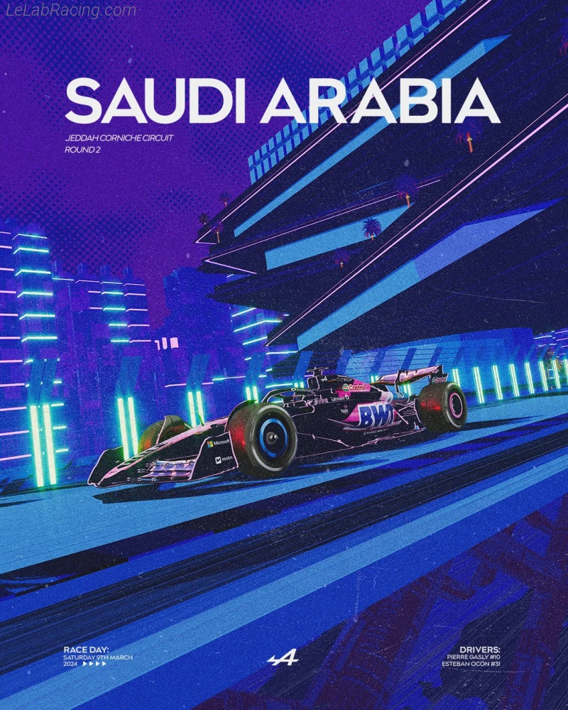 Poster équipe Grand Prix automobile d'Arabie saoudite 2024