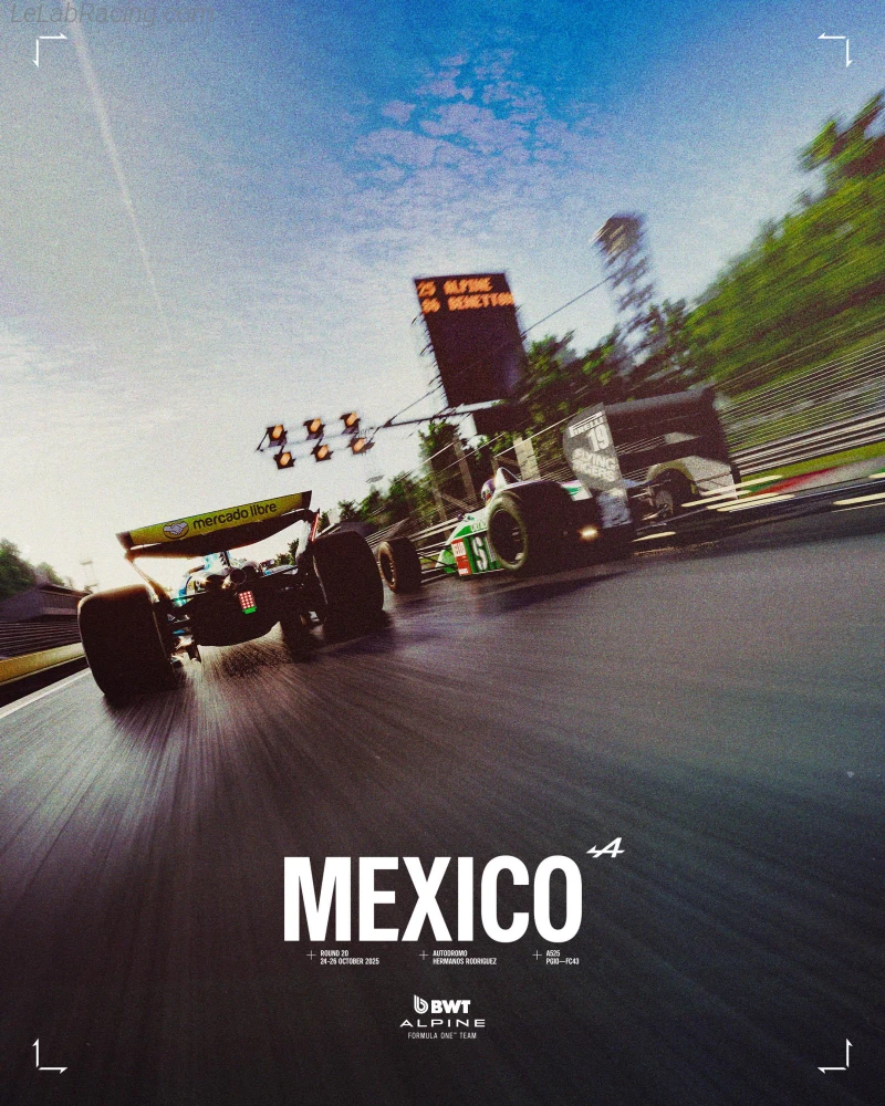 Poster équipe Grand Prix automobile de Mexico 2025