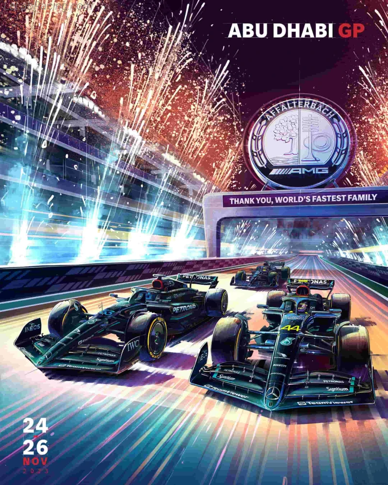 Poster équipe Grand Prix automobile d'Abou Dabi 2023