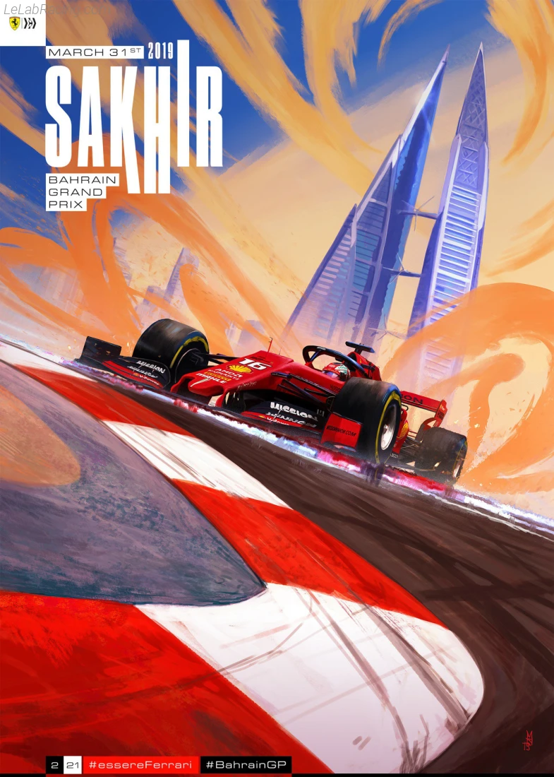 Poster équipe Grand Prix automobile de Bahreïn 2019
