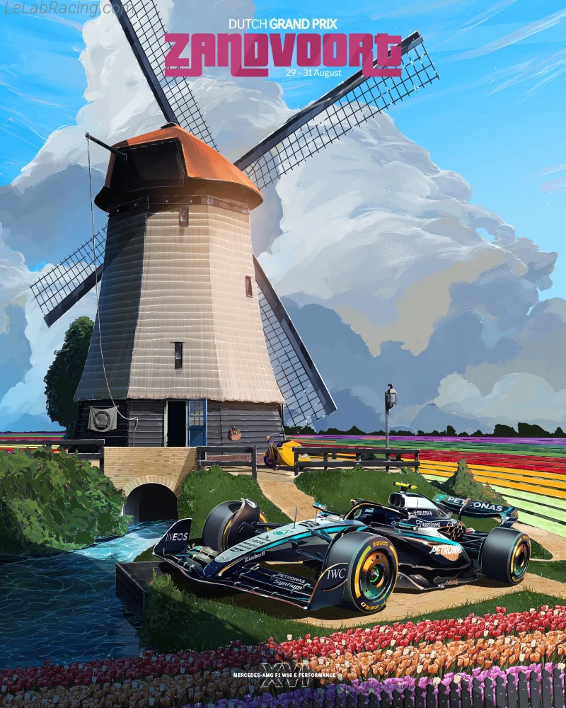 Poster équipe Grand Prix automobile des Pays-Bas 2025
