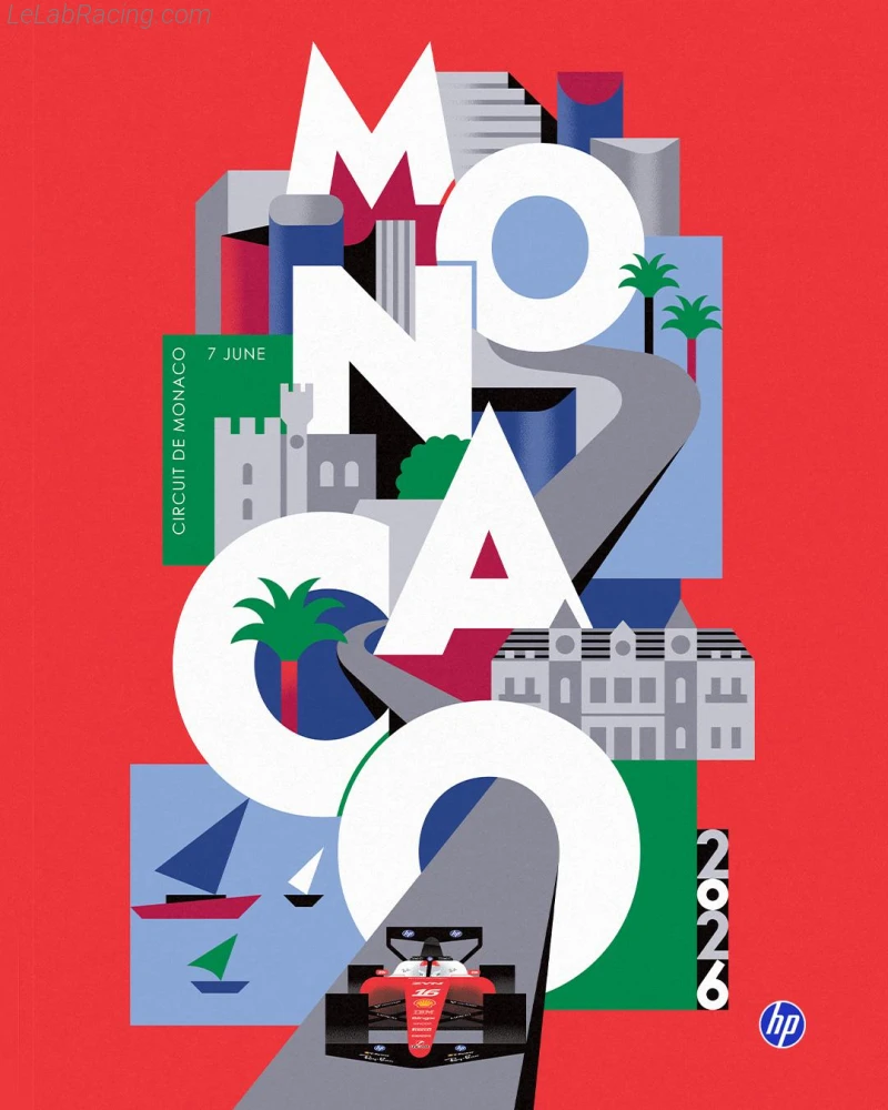 Poster équipe Grand Prix automobile de Monaco 2026
