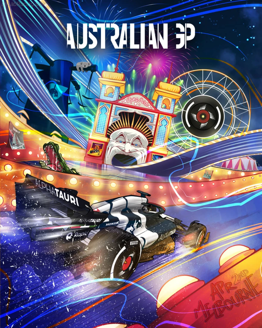 Poster équipe Grand Prix automobile d'Australie 2023