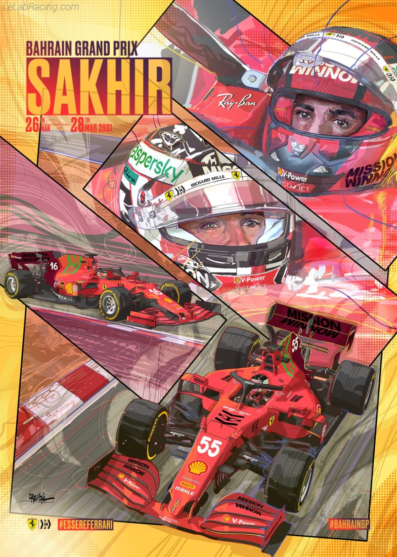 Poster équipe Grand Prix automobile de Bahreïn 2021