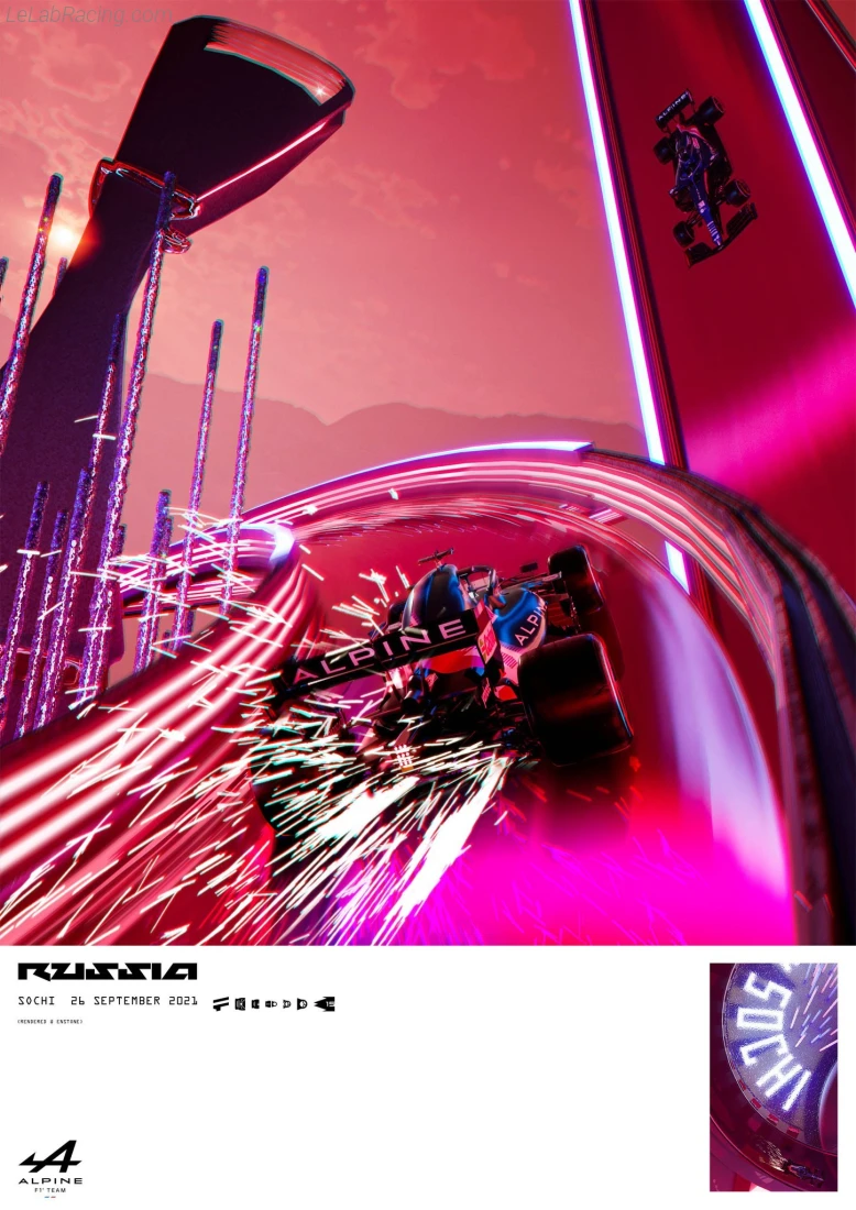 Poster équipe Grand Prix automobile de Russie 2021