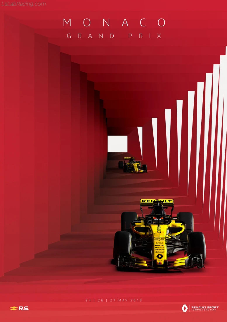 Poster équipe Grand Prix automobile de Monaco 2018