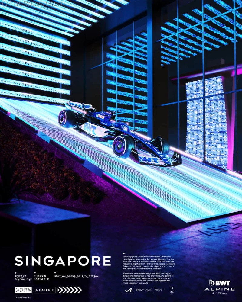 Poster équipe Grand Prix automobile de Singapour 2023