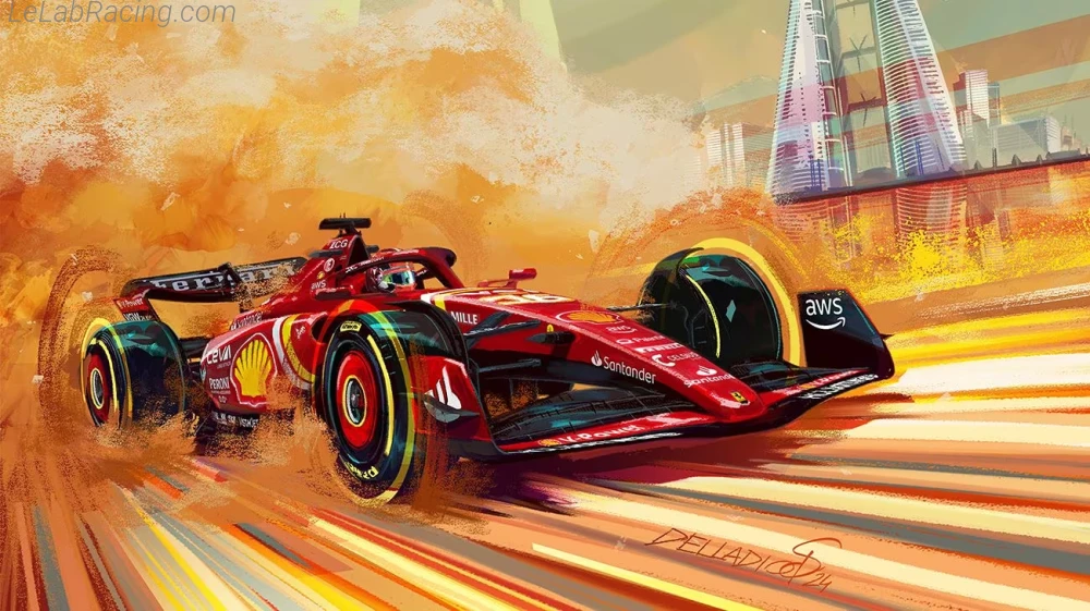 Poster équipe Grand Prix automobile de Bahreïn 2024