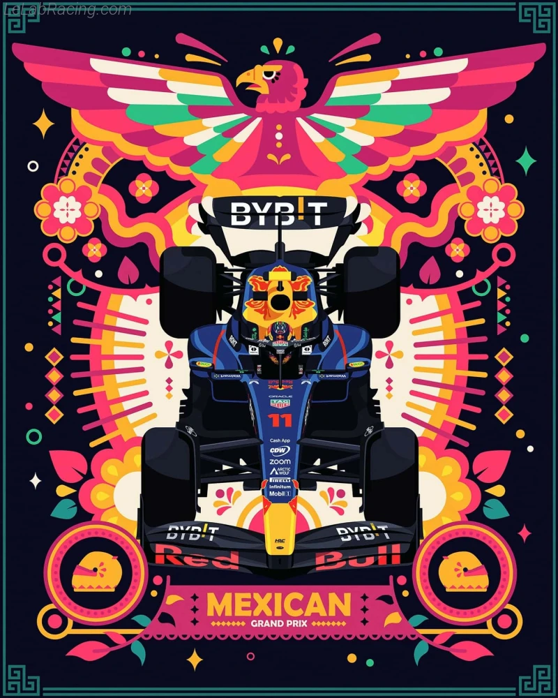 Poster équipe Grand Prix automobile de Mexico 2023