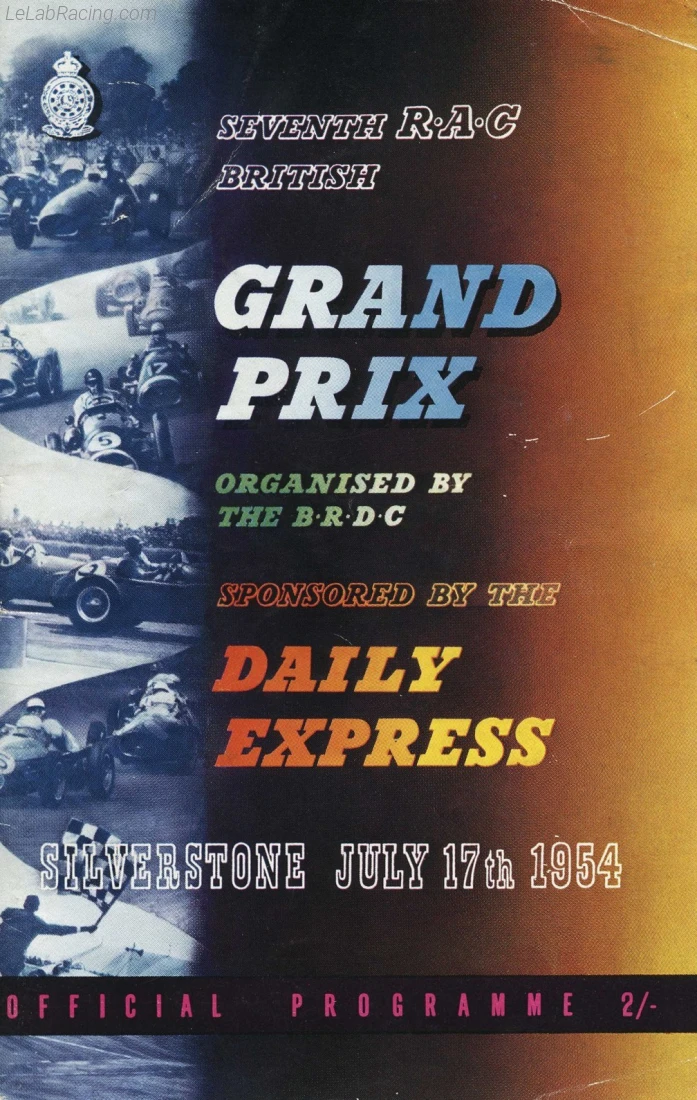 Poster d'un grand prix de la saison de F1 1954