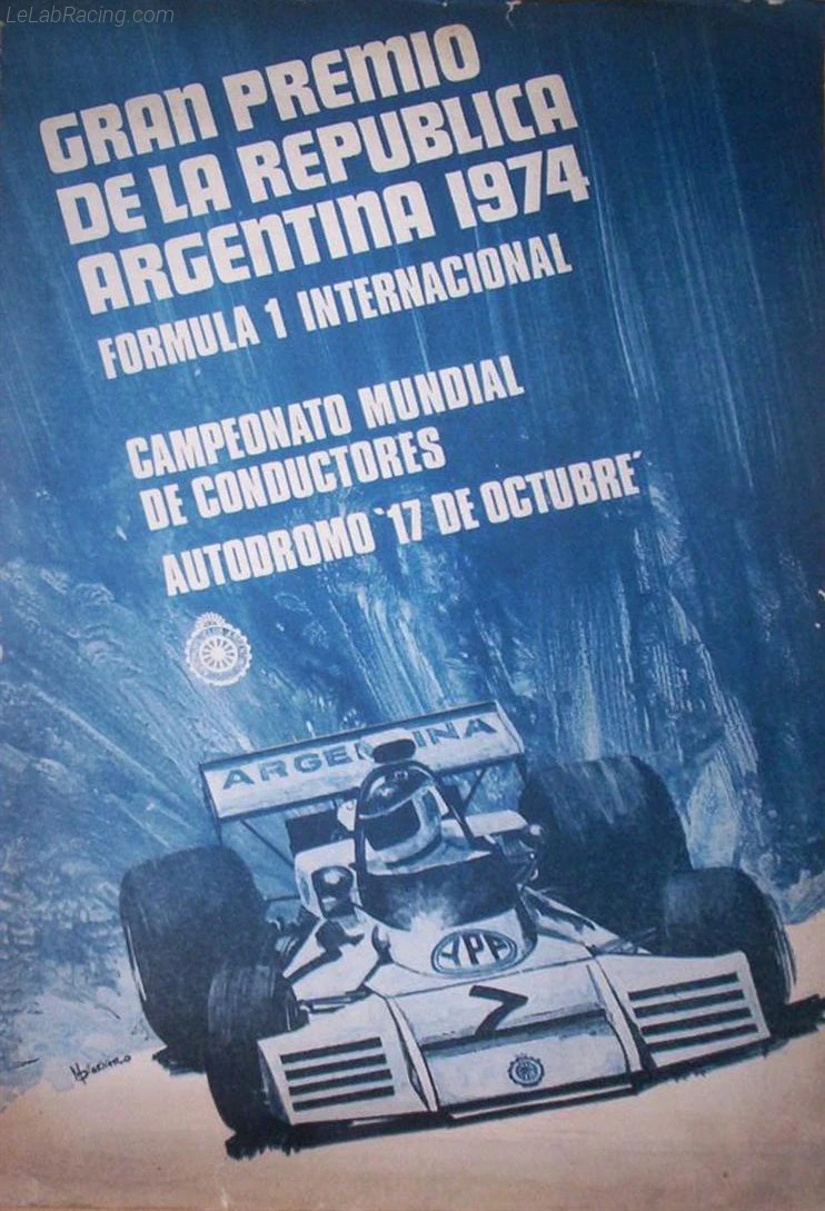 Poster d'un grand prix de la saison de F1 1974