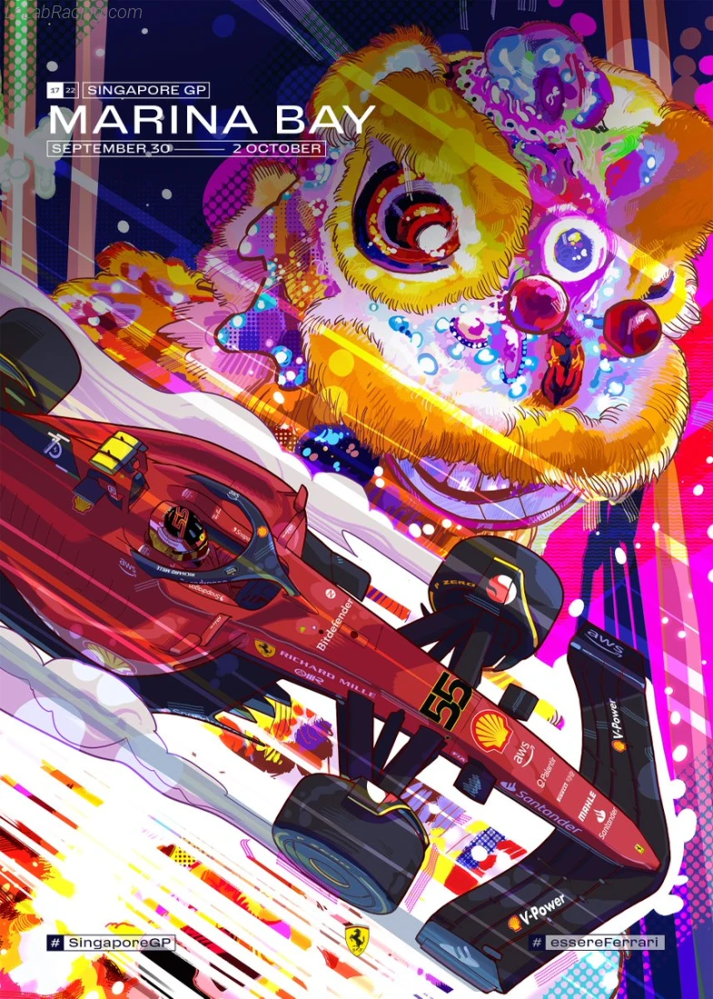 Poster équipe Grand Prix automobile de Singapour 2022