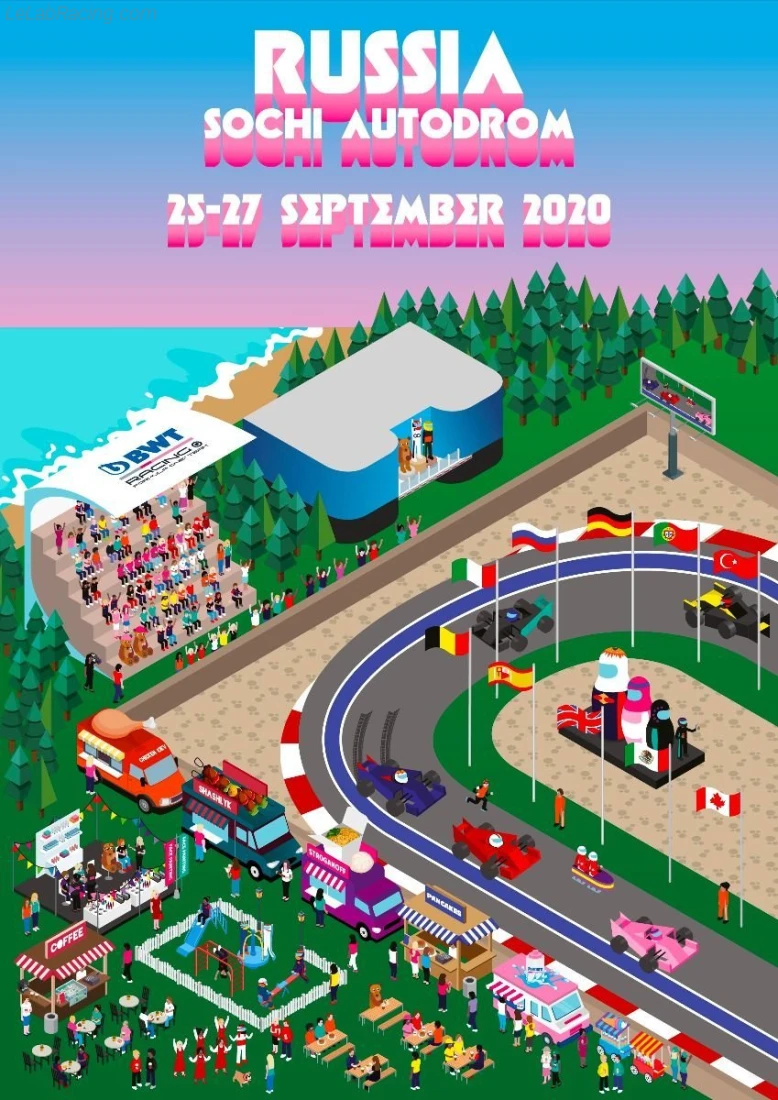 Poster équipe Grand Prix automobile de Russie 2020