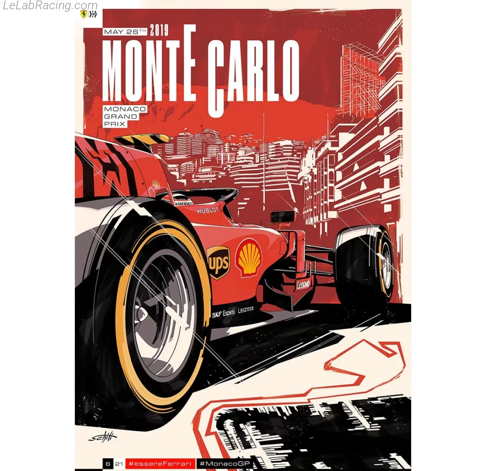 Poster équipe Grand Prix automobile de Monaco 2019