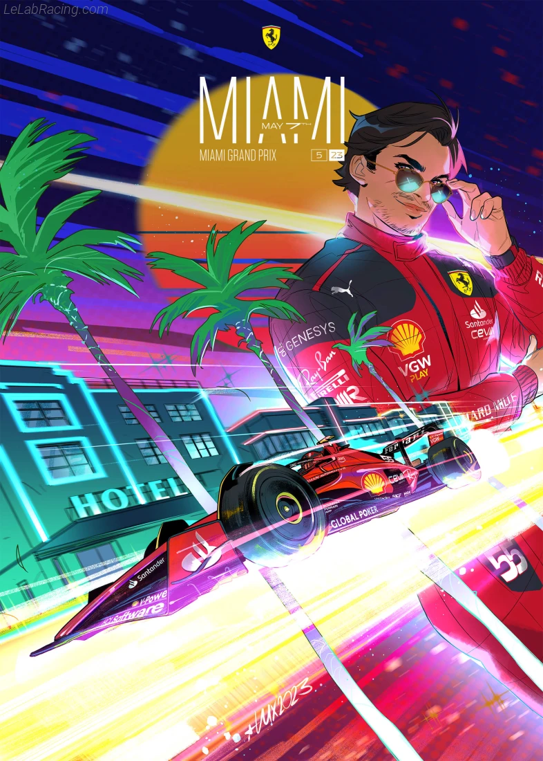 Poster équipe Grand Prix automobile de Miami 2023