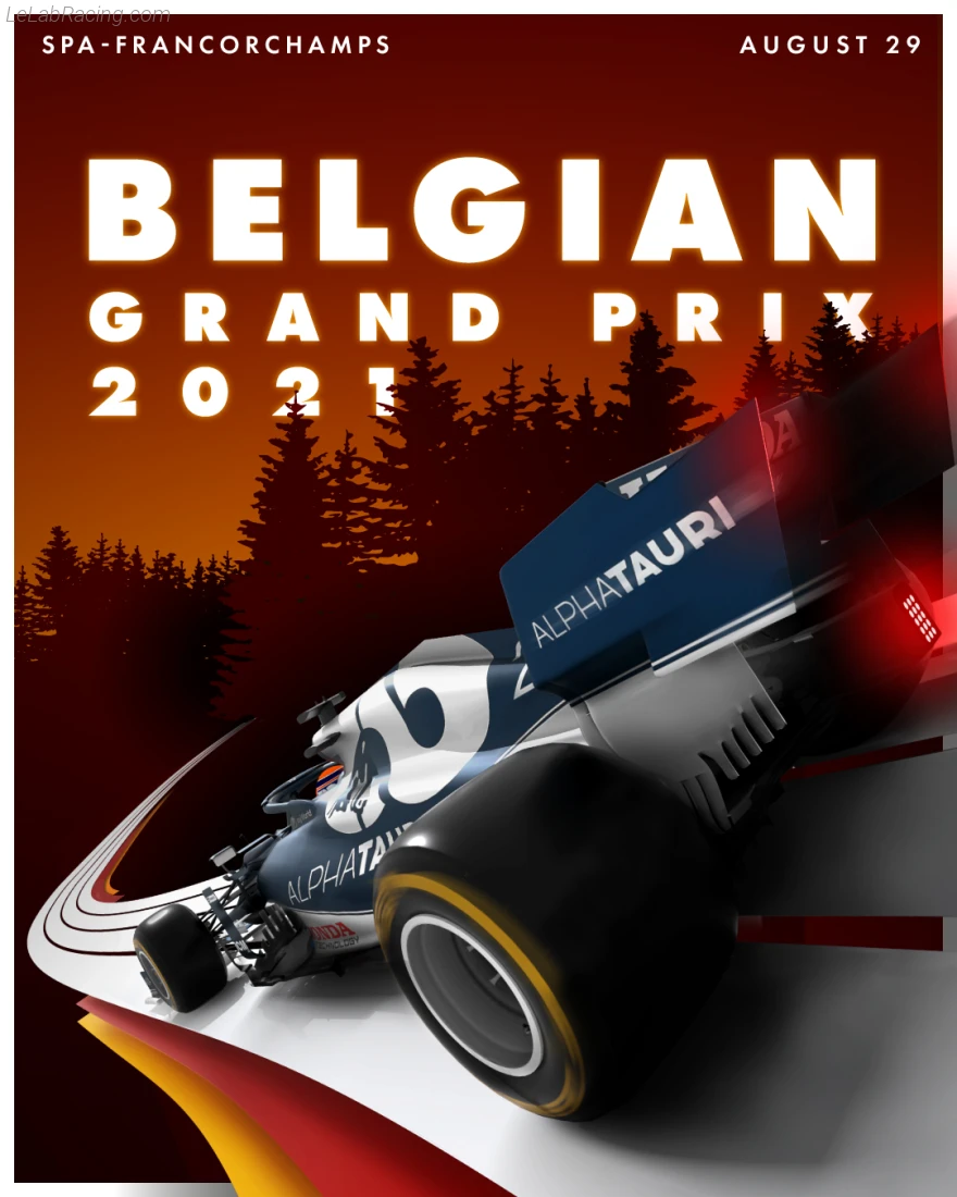 Poster équipe Grand Prix automobile de Belgique 2021