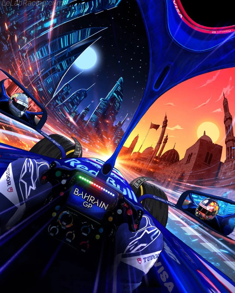 Poster équipe Grand Prix automobile de Bahreïn 2024