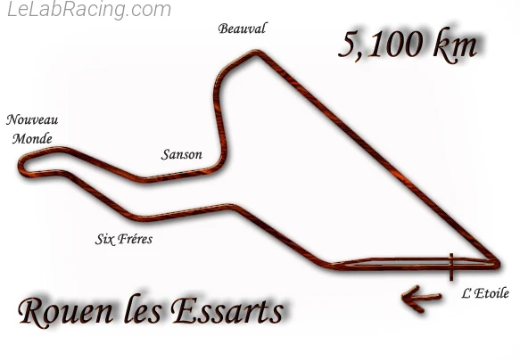 Tracé du circuit Rouen-Les-Essarts 