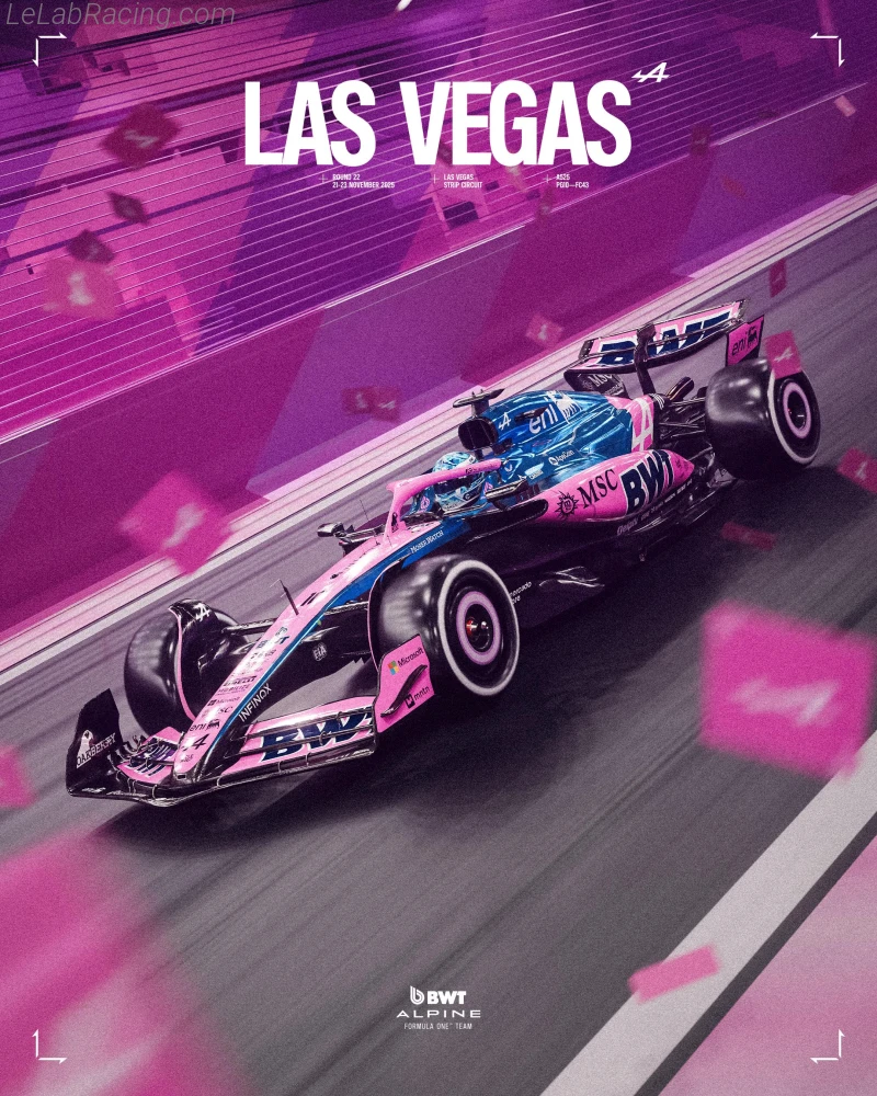 Poster équipe Grand Prix automobile de Las Vegas 2025