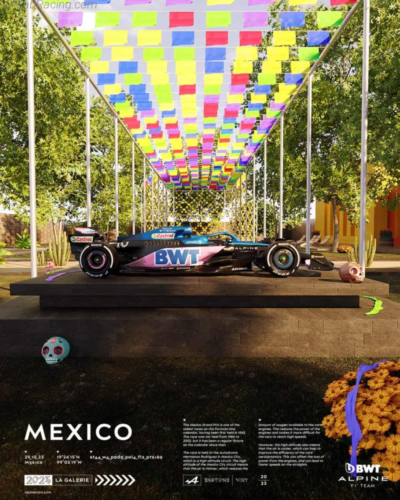 Poster équipe Grand Prix automobile de Mexico 2023