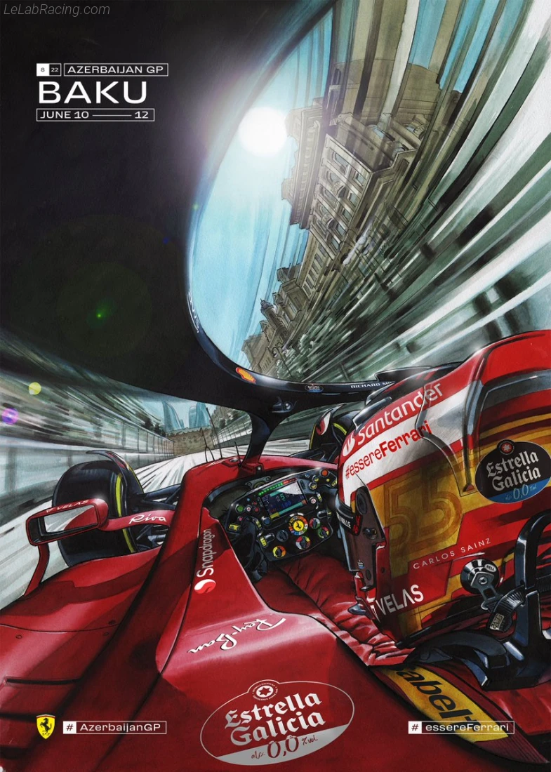 Poster équipe Grand Prix automobile d'Azerbaïdjan 2022