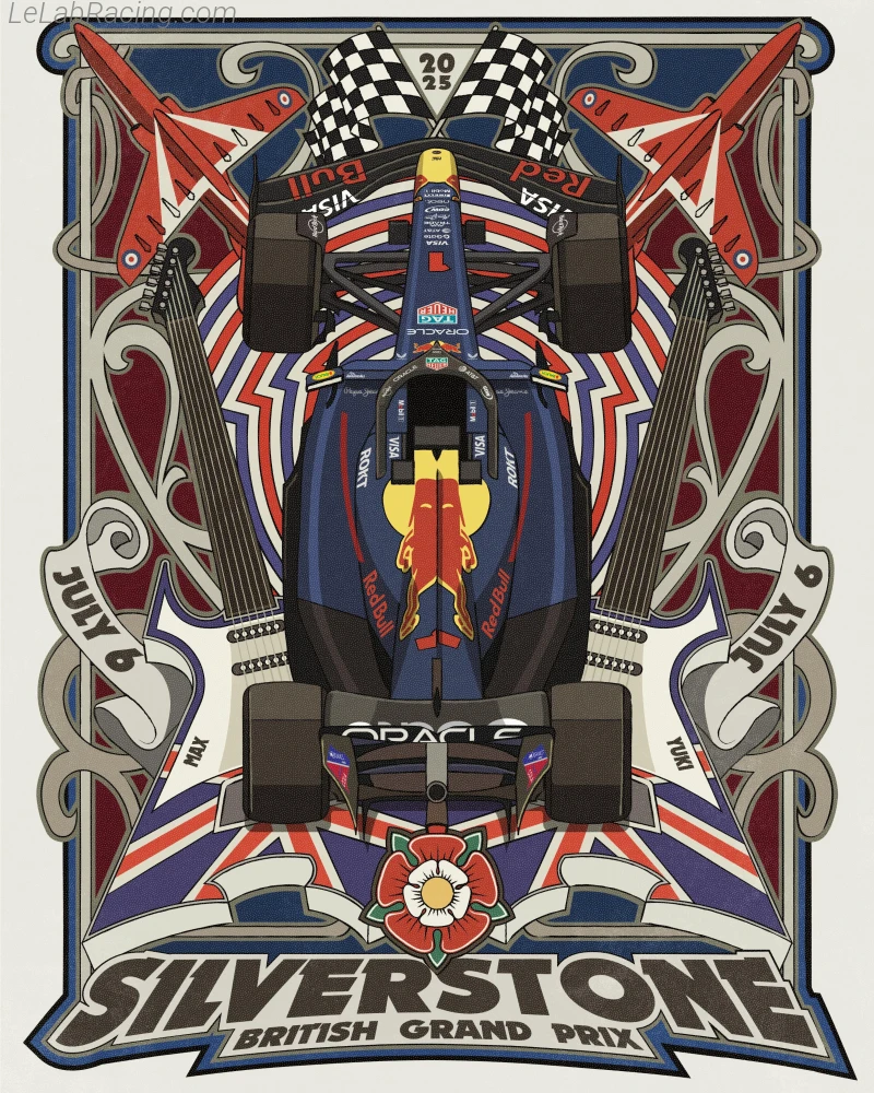 Poster équipe Grand Prix automobile de Grande-Bretagne 2025