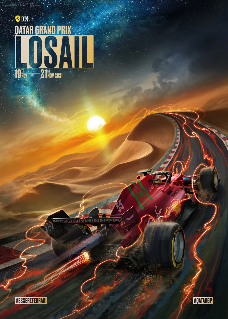 Poster équipe Grand Prix automobile du Qatar 2021