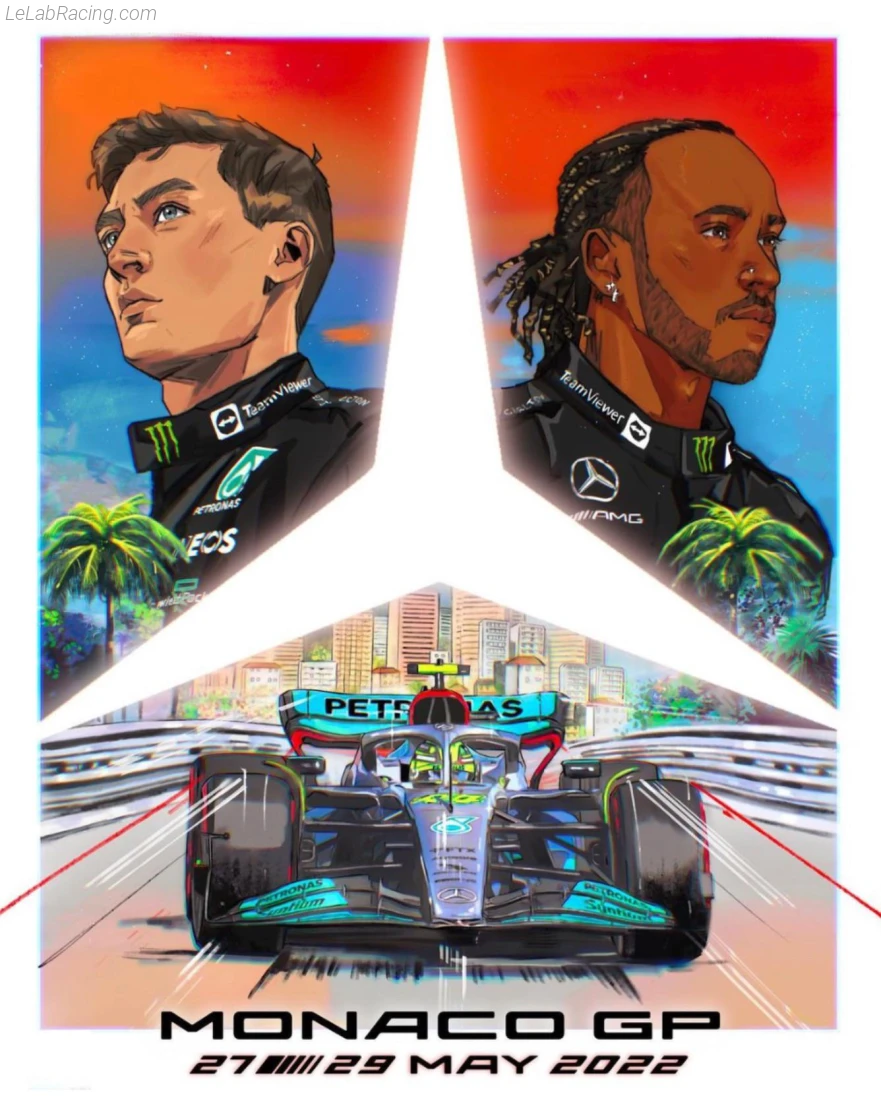 Poster équipe Grand Prix automobile de Monaco 2022